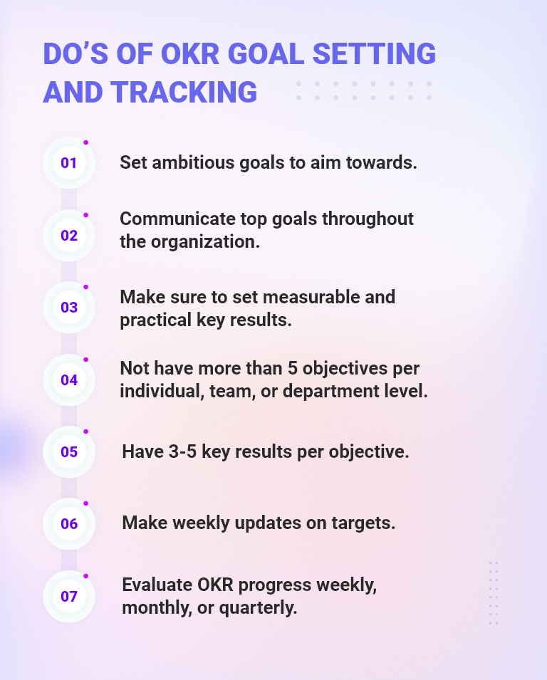 Do’s of OKR Goal Setting and Tracking